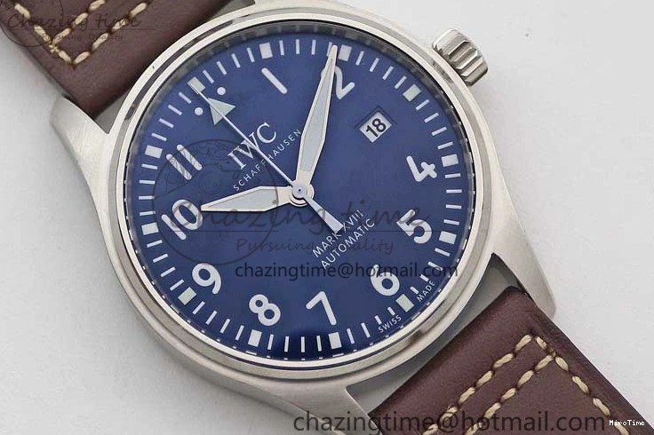 MIROTIME 0416 Mark XVIII IW327010 SS M+F 1:1 Best Edition Blue Dial on Brown Leather Strap A Resilient 7051